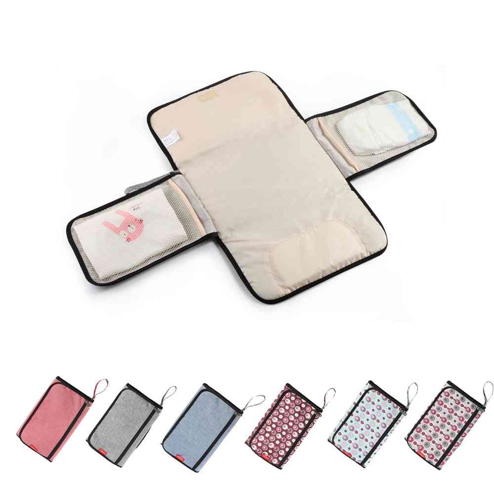 Cambiador portátil de pañales para bebés estructura de 3 capas (33.5 * 21 * 1cm) - patrón rojo