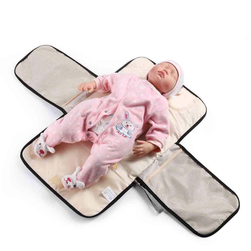 Cambiador portátil de pañales para bebés estructura de 3 capas (33.5 * 21 * 1cm) - patrón rojo