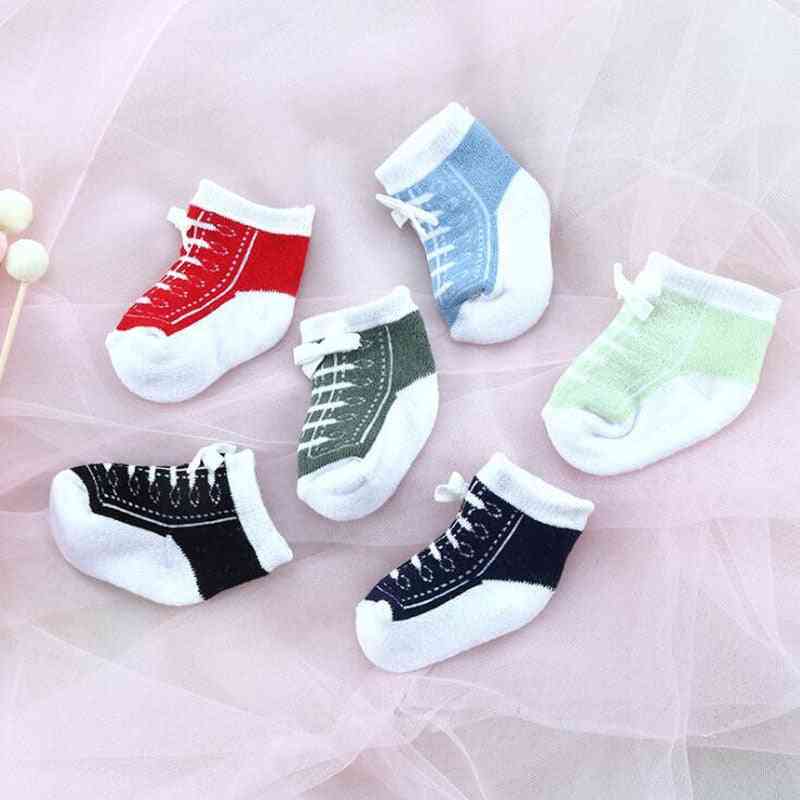 Shoe Printed, Sports Lace Cotton Socks For Babies