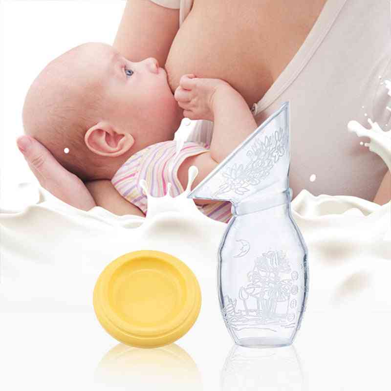 100 ml-es szilikon kézi mellszívó-tartozékok - anyatej-gyűjtő, tartó csecsemő szoptató flakon szülői szivattyú