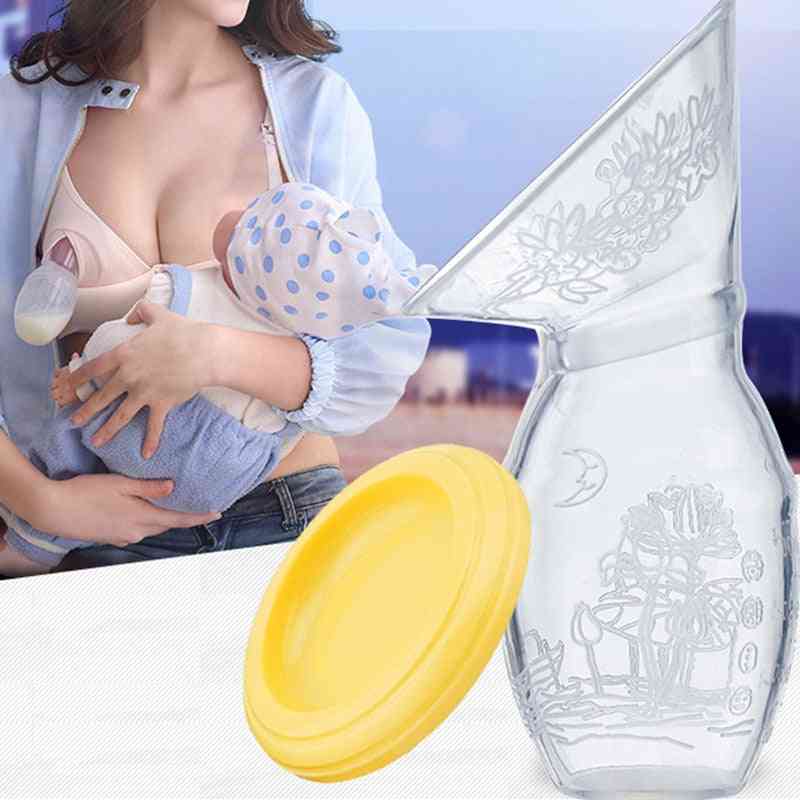 Accessoires de tire-lait manuel en silicone 100 ml - collecteur de lait maternel, support de biberon d'allaitement pour bébé pompe d'allaitement puerpérale - sans couvercle