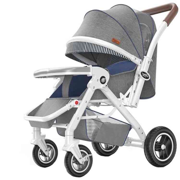 Baby Stroller Can Sit Reclining, Lightweight & Folding Four Wheeled For