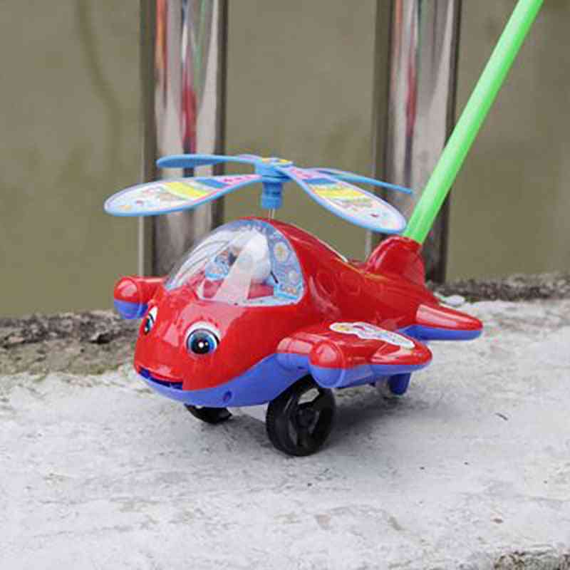 Hand-push Plane Tongue, Blink Toy-plastic Manual Walking Car