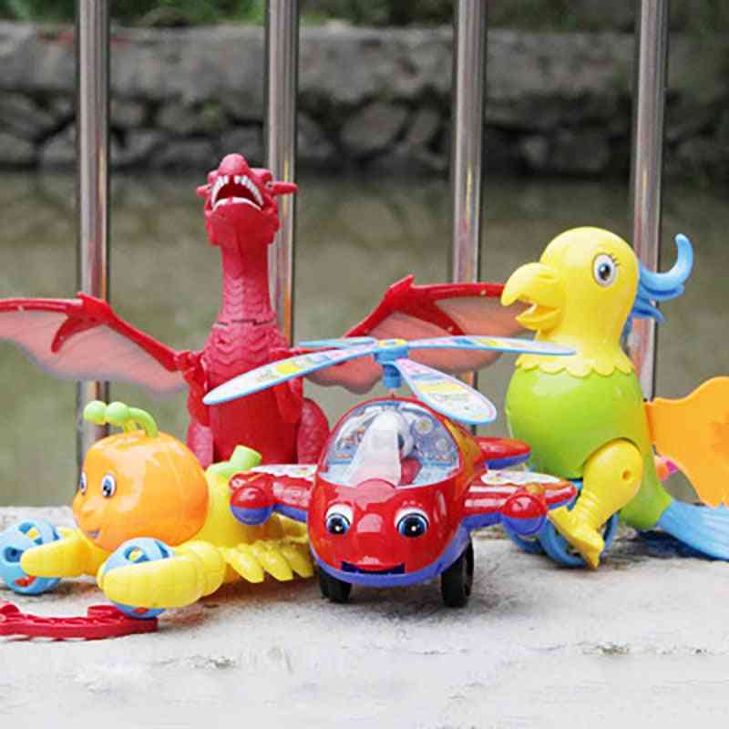 לשון מטוס לדחוף יד, צעצוע מהבהב עבור חיית פלסטיק, רכבת, דוגמנות מכונית, צעצוע עגלת דחיפה פעוט - style1