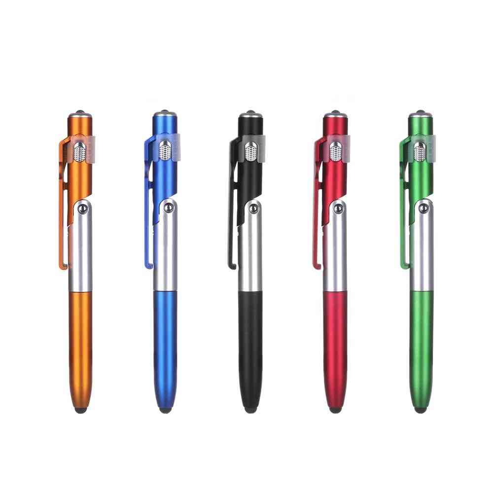 4-in-1 opvouwbare balpen, touchscreen stylus touch pen met led voor tablet mobiel