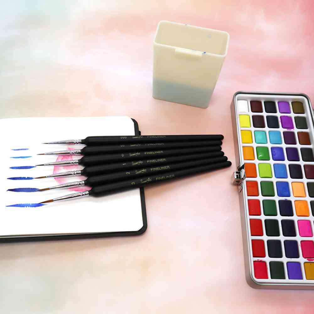 Ensemble de peinture aquarelle solide, boîte en métal portable pour dessin débutant - ensemble de 50 couleurs