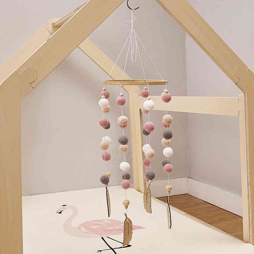 Beautiful Wooden Hanging Wind Chimes Craft For Baby Kids Bed Decoration