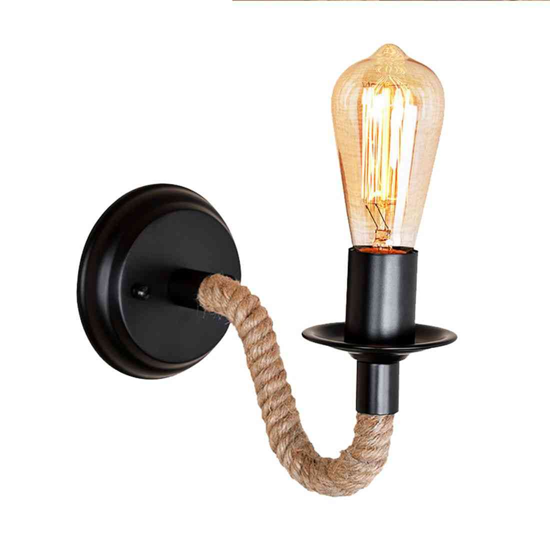 Hamp reb lampe retro lys væglampe ved siden af levende loft belysning trappe forfængelighed lys indendørs - uden pære
