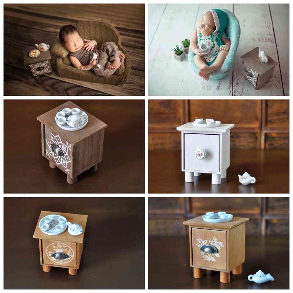 Geometric Pattern Mini Newborn Baby Chair Decoration Tea Table Set