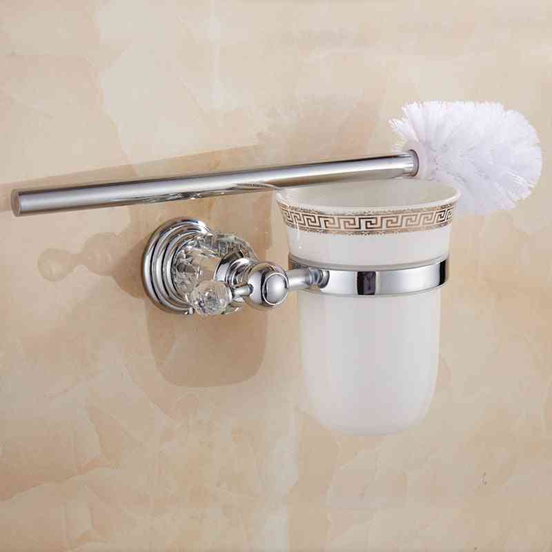 Mesing polica za tuširanje, zidna šipka za ručnike, toaletna četka i držač za papir u kupaonici