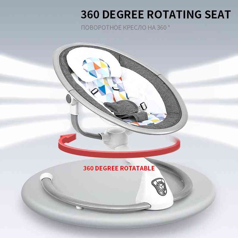 360 Grad drehbarer Babyschaukelstuhl, neugeborenes Artefakt Schlafkomfort Stuhl Schaukelwiege (grau) -