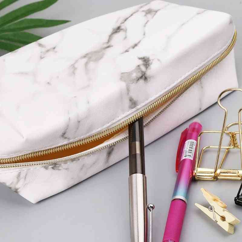 Large Cute Pencil Case-marble Pattern