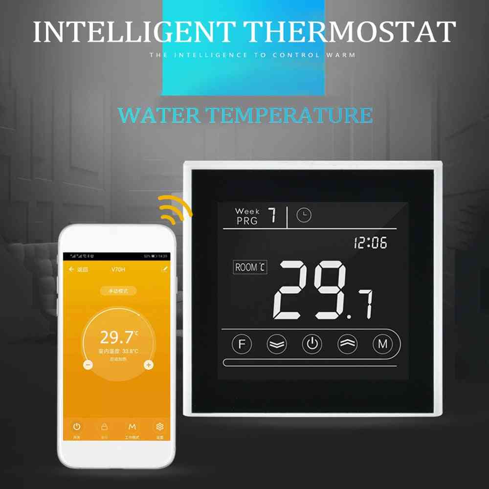 95 ~ 240V alexa google home smart intelligent wifi termostat, rums elektrisk vatten, gas, panna golvvärme temperaturregulator - vit / mk-70ga wifi vatten