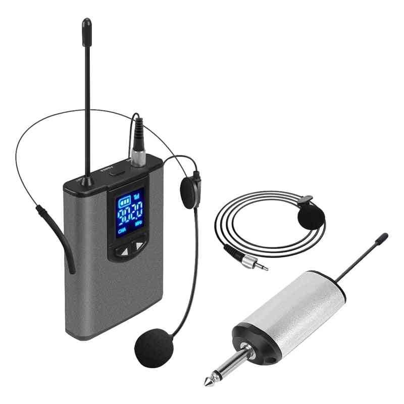 Portable Wireless Small Receiver, Lavalier And Head-mounted Microphone With Bodypack Transmitter