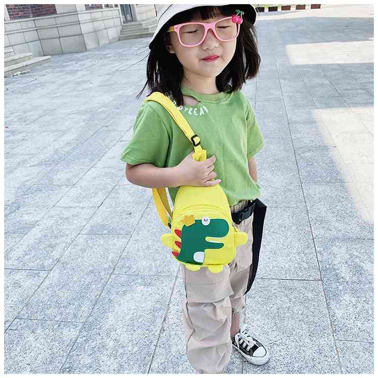 Cute Cartoon Harness Outdoor Travel Backpack, Cross Body Dinosaur Chest Bag For's