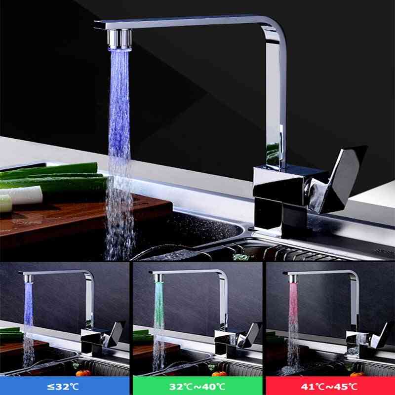 Led Faucets, Light Changing Blinking Temperature Control Water Faucet