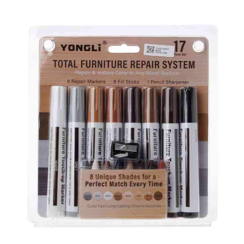 Furniture Repair Touch Up Markers & Filler Sticks Kit