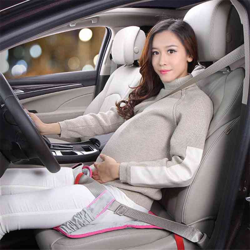 Cómodo cinturón de seguridad para el automóvil para mujeres embarazadas, seguridad de conducción con cojín, hombrera - azul