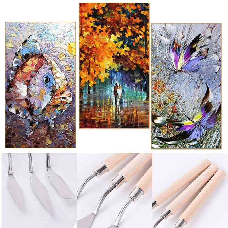 Professional Stainless Steel Palette Knife, For Artist Oil Painting Tools