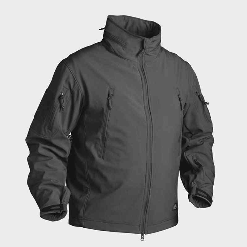 Vestes tactiques d'hiver softshell pour hommes, manteaux à capuche, imperméable, coupe-vent - olive terne / s
