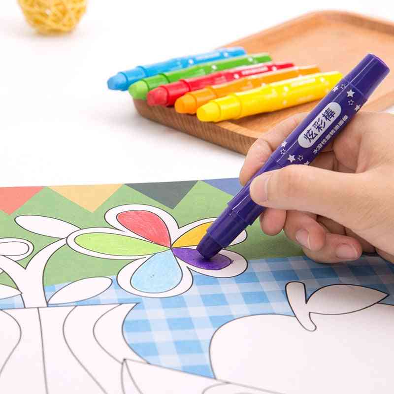 Barn tegning diy maling graffiti safe giftfri vaskbar roterende fargestift - 24 farger
