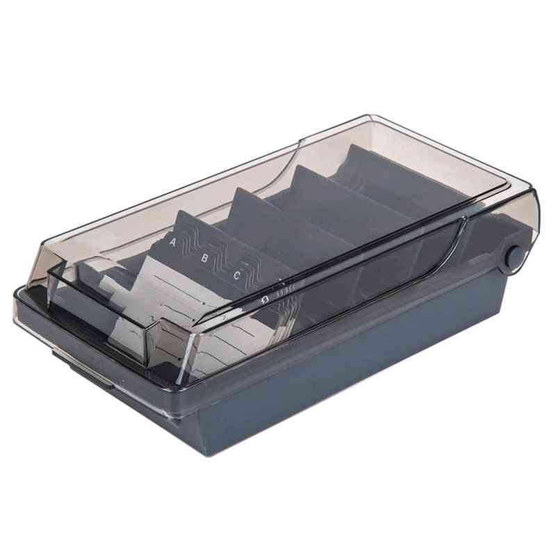 Business Card Holder And Storage Box- 4 Divider Board