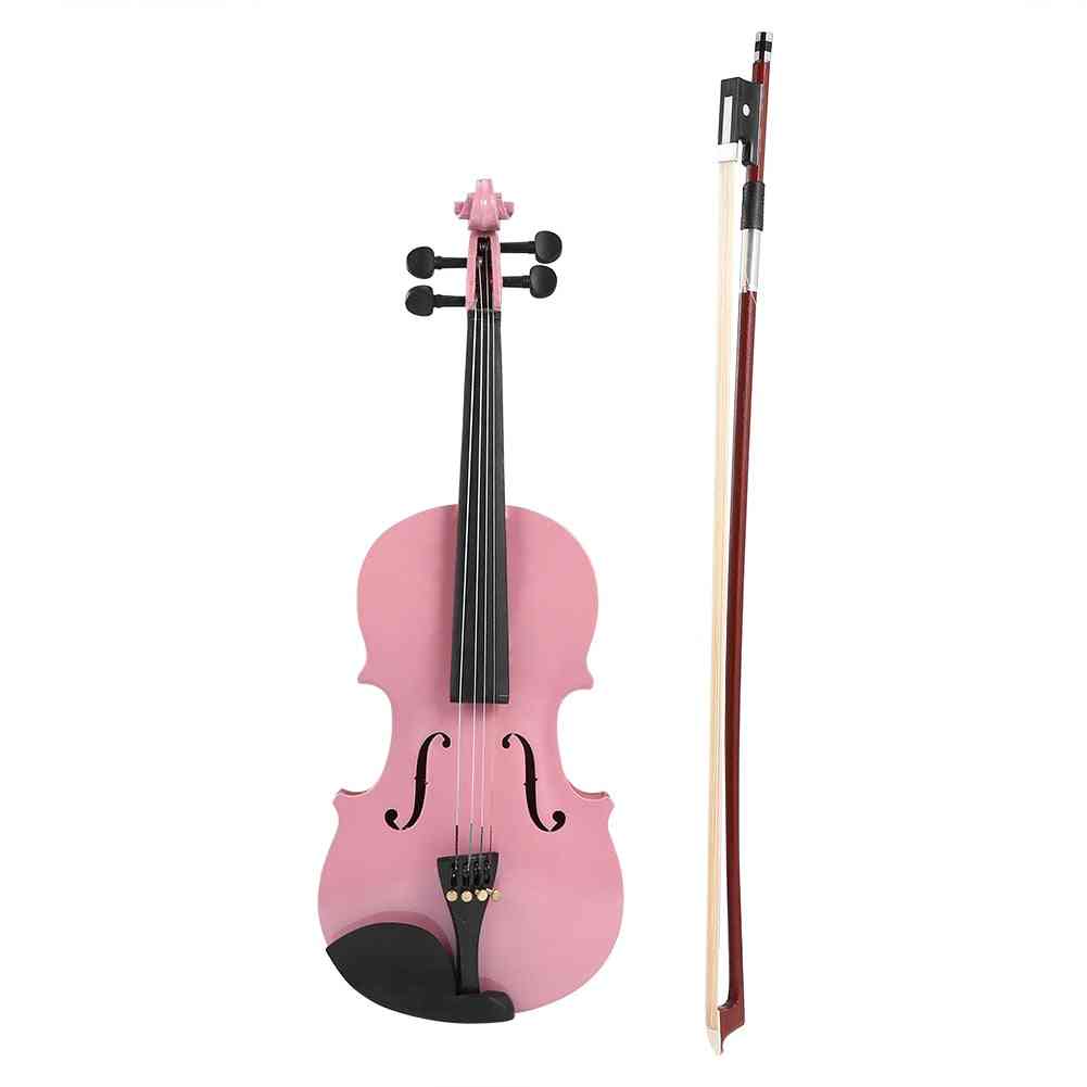 Handmade Violin Gloss Fiddle With Case Bow Rosin Musical Instrument For Beginner