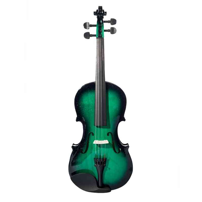 Begynder høj kvalitet violin i fuld størrelse med violinhus bue (grøn)