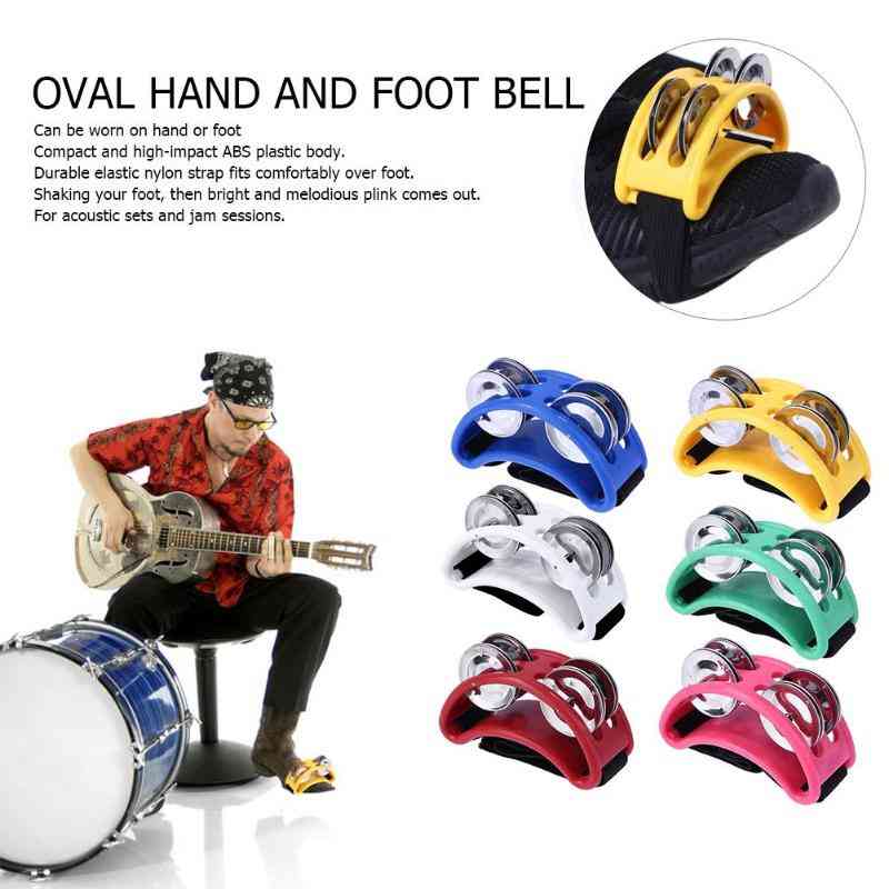 Elliptical Drum, Companion Jingle Tambourine- Oval Hand/foot Bell