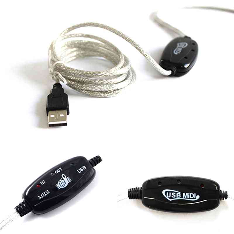 USB-Schnittstelle zu Midi-Konverter Musik Tastatur Klavier Studio Kabel Kabel Adapter für Windows (weiß)