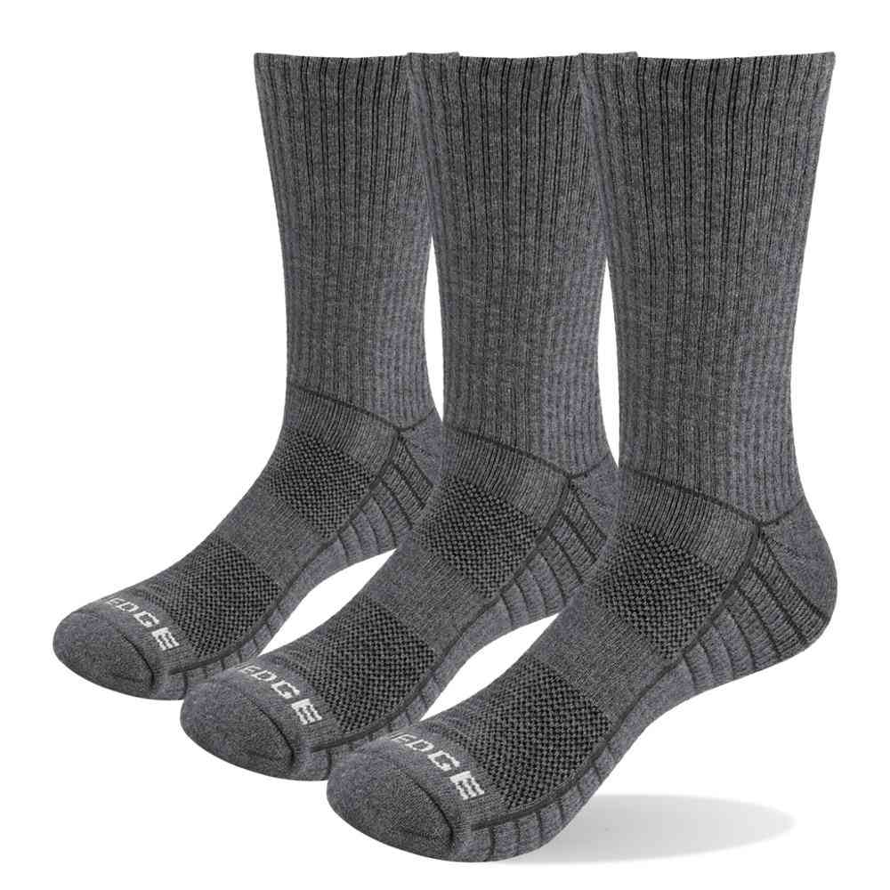 Yuedge Männer dicke atmungsaktive Baumwollkissen Crew, Outdoor-Sport Wandern Trekking Socken - Arbeitsstiefel Socken für Männer 38-47