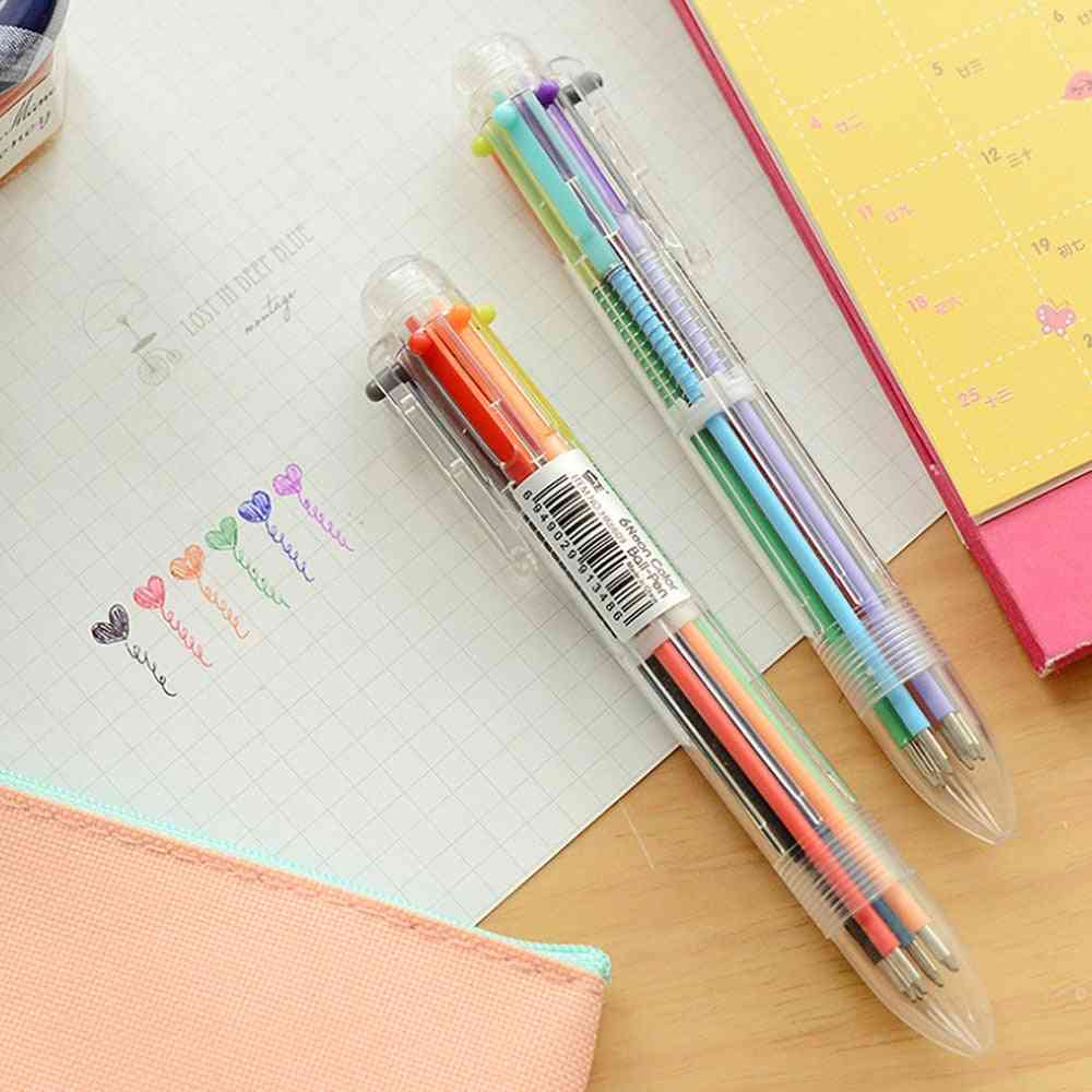 6-in-1 Ballpoint Multi-color Pens For School/kids/office