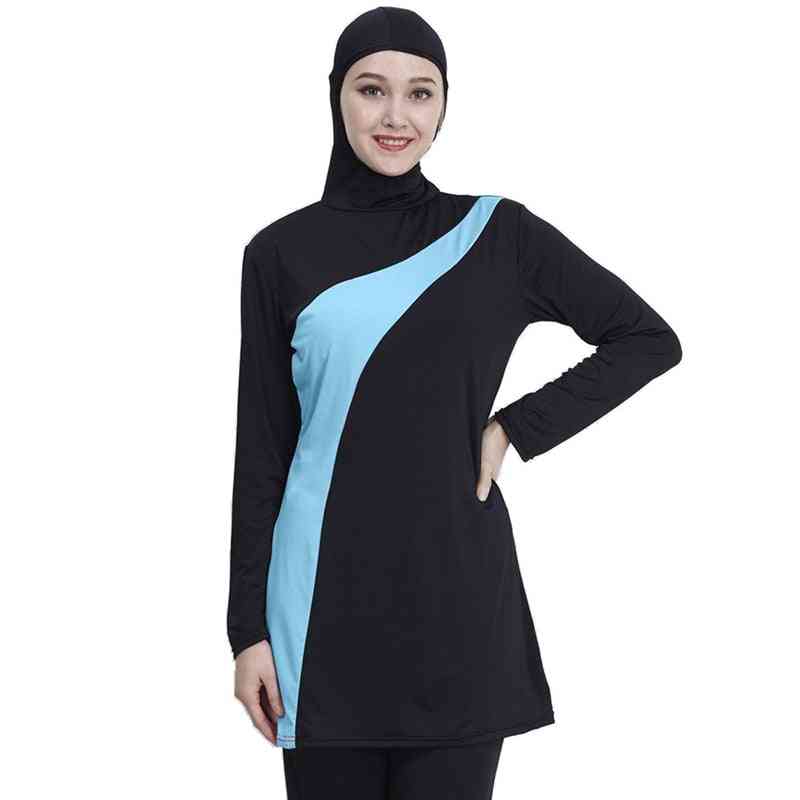 Costum de baie musulman cu mânecă lungă, costum de baie pentru femei musulman nylon burkini maillot de înot