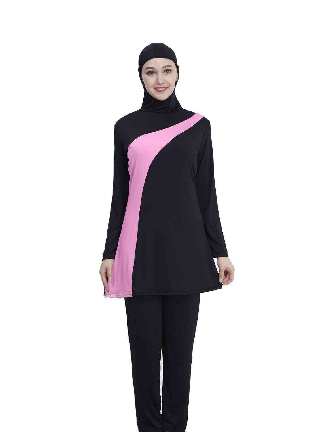 Costum de baie musulman cu mânecă lungă, costum de baie pentru femei musulman nylon burkini maillot de înot