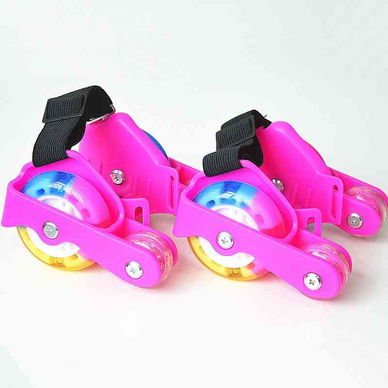 Flashing Roller Skate Shoes With 4-wheels Pulley Lighted