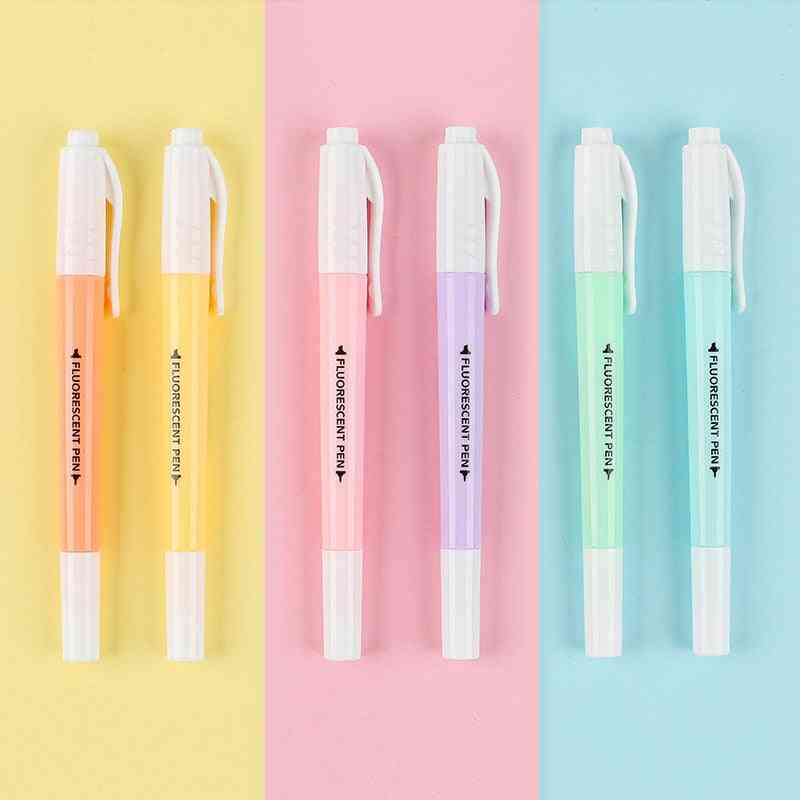 Highlighter Pen, Stationery Double-headed, Fluorescent Marker