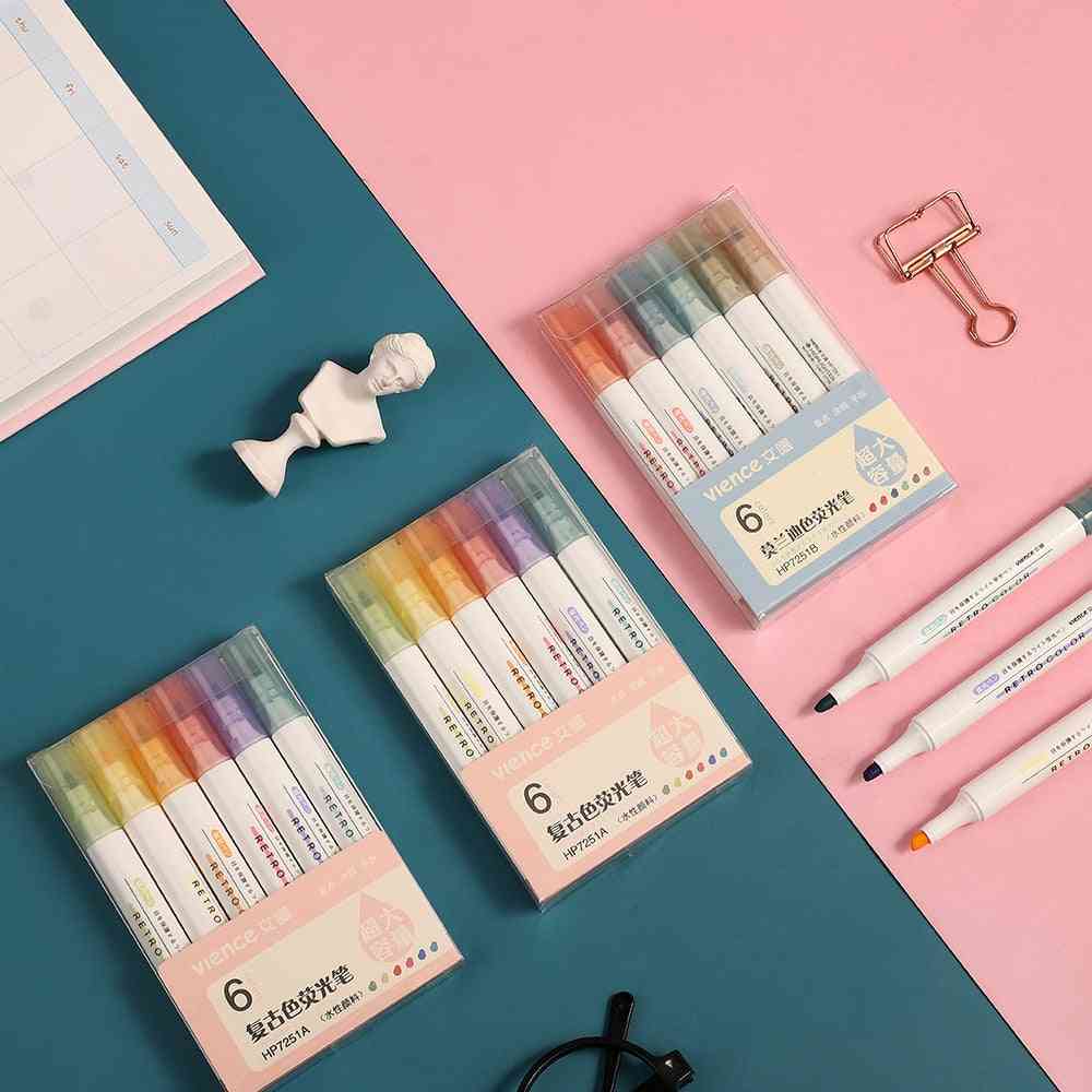 Morandi Fluorescent Pen, Cute Creativity, Highlighter For Journal