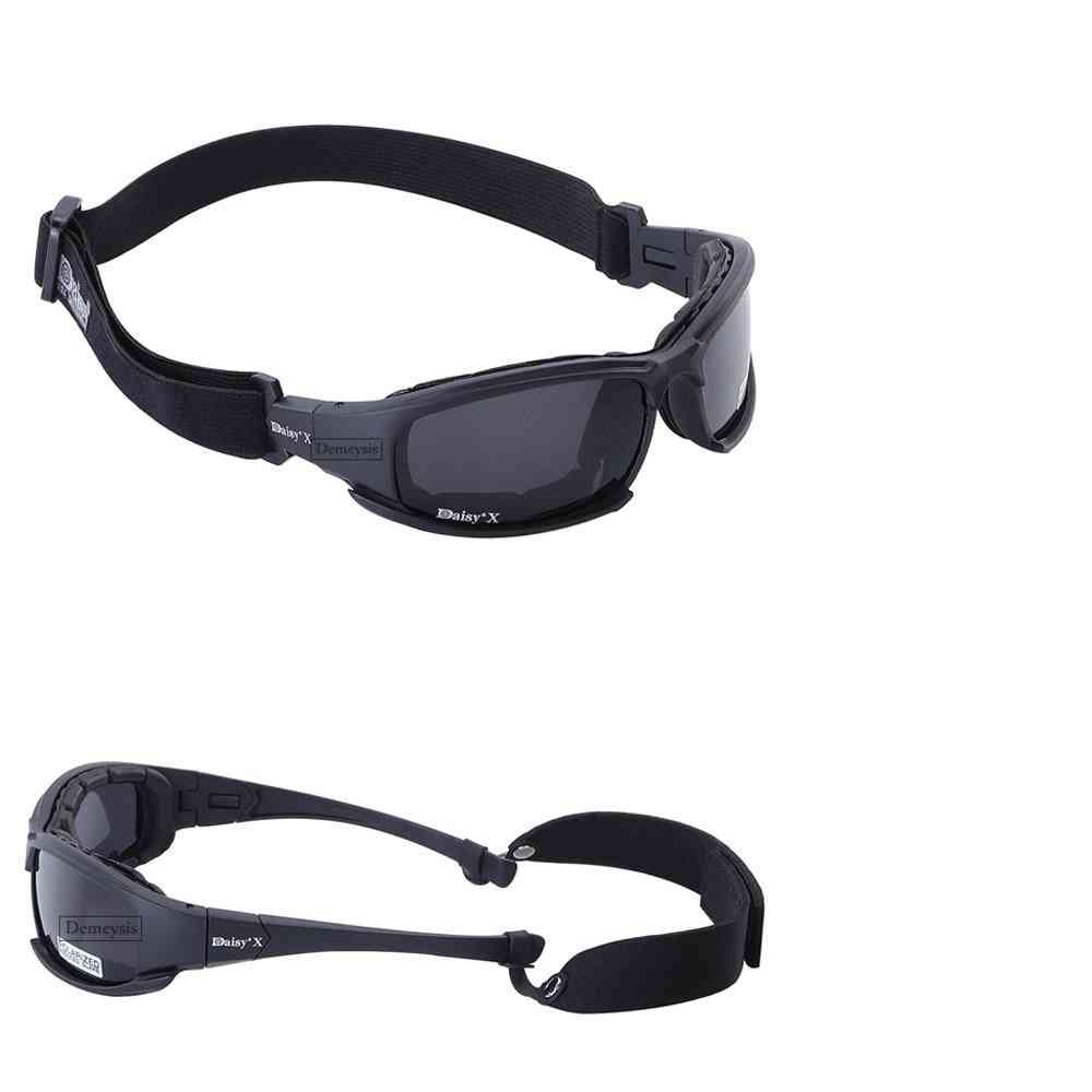 Taktisk kamuflasje menns polariserte briller, militær skyting jaktbriller -4 linsesett