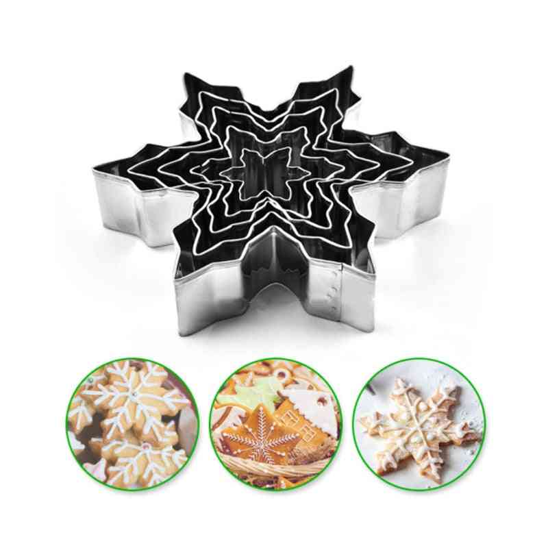 Ausstechformen Kuchen Keks, Formen Fondant Zuckerguss Form, Küche Weihnachten Schneeflocke Edelstahl Backwerkzeuge (weiß)