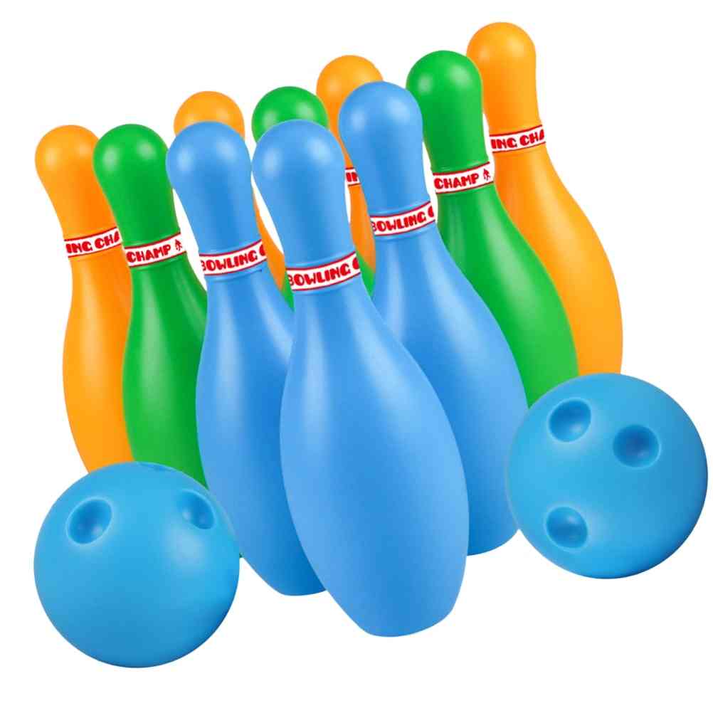 Brinquedos de boliche bola de plástico, brinquedos educativos engraçados com alfinetes de boliche para crianças, bebês