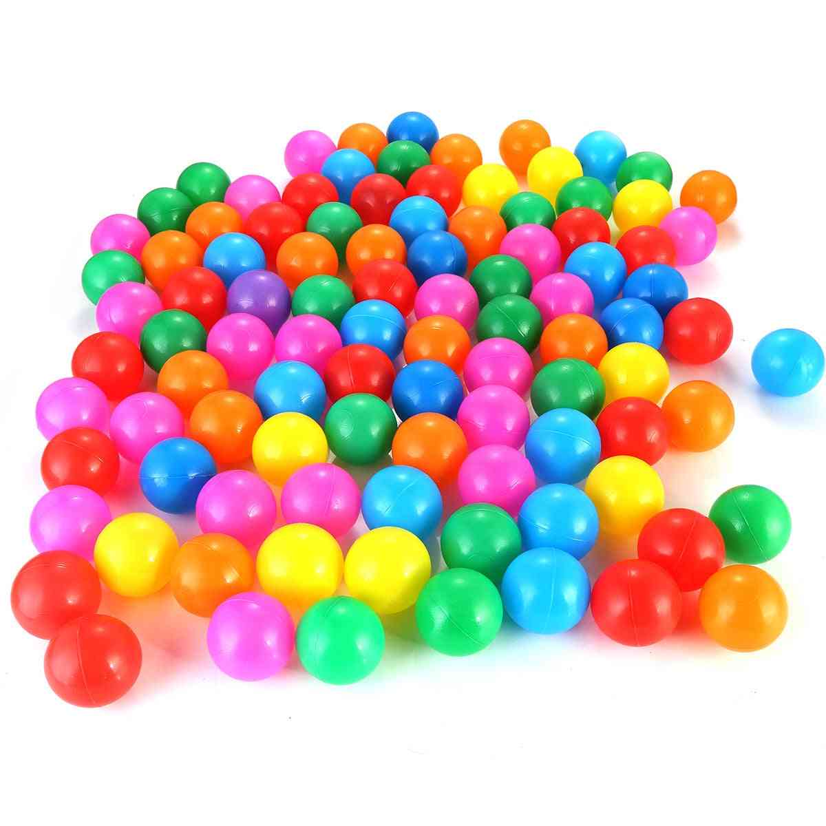 100 sztuk 4 cm kolory plastikowe kulki dla dzieci-basen z wodą fala oceaniczna piłka, basen dla dzieci z obręczą do koszykówki dom zabaw na zewnątrz namioty zabawki (4 cm) -