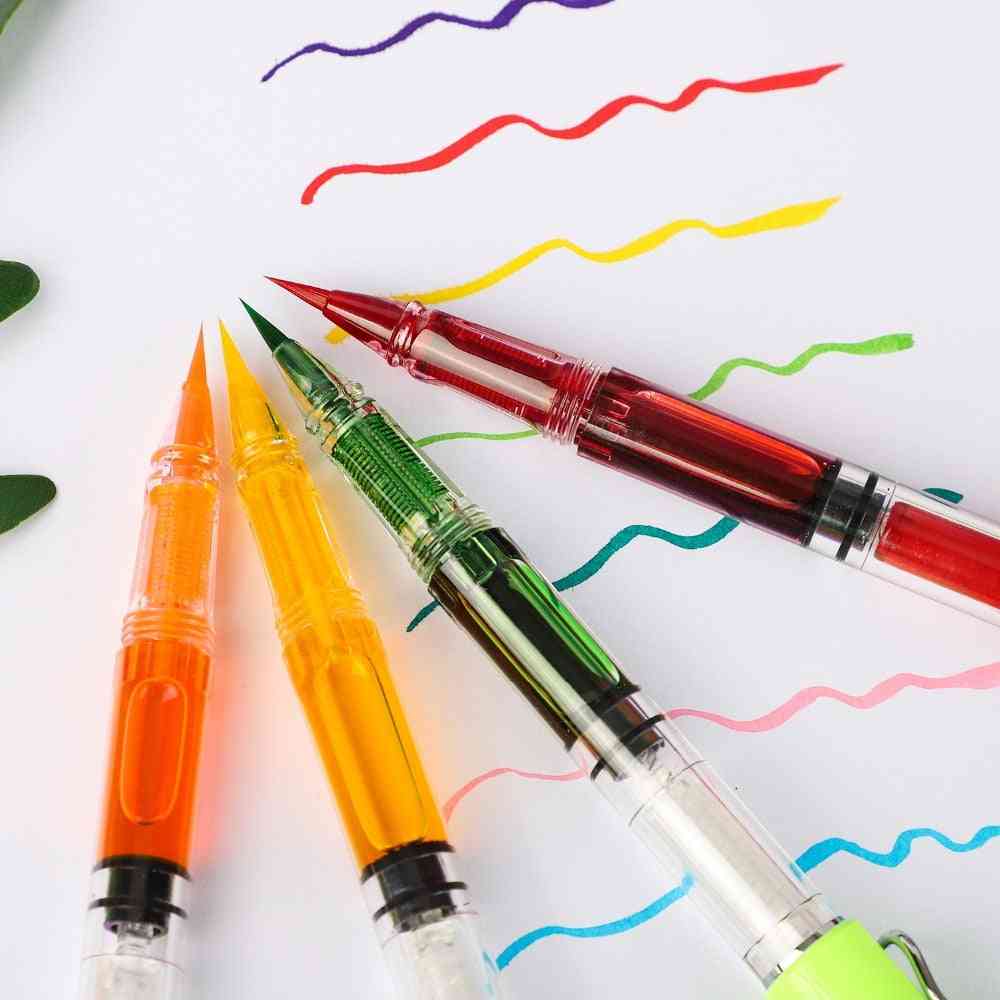 Recarga fuentes pluma de pincel, pluma de caligrafía para escribir, pintar, escuela, oficina, papelería