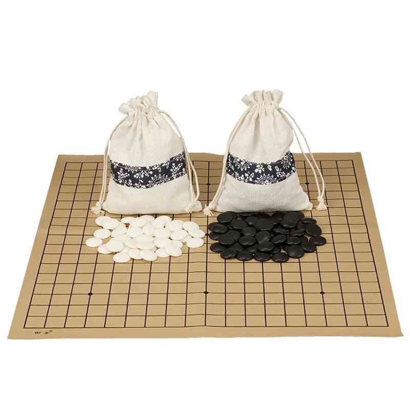 Weiqi go game - pezzi di melamina borse di stoffa in pelle scamosciata, standard internazionale gobang su giochi da tavolo go chess gomoku