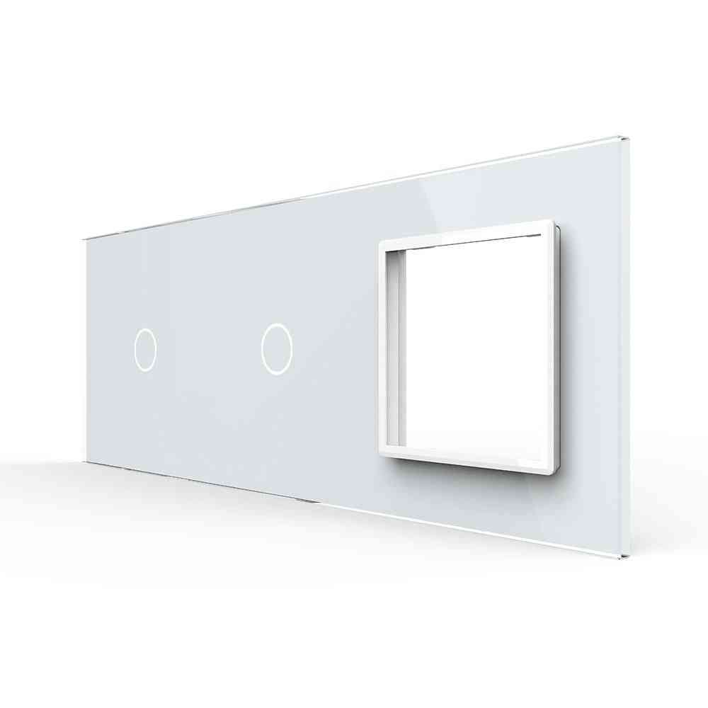 2gang & 1 Frame Pearl Crystal Glass-eu Standard