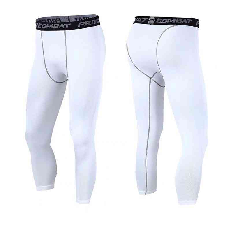Pantalon 3/4 de compression pour hommes, collants d'entraînement de course