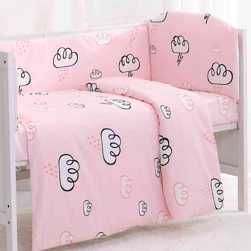Baby Bedding Set, Cartoon Crib Bed Bumper, Newborns Sheet Duvet Cover
