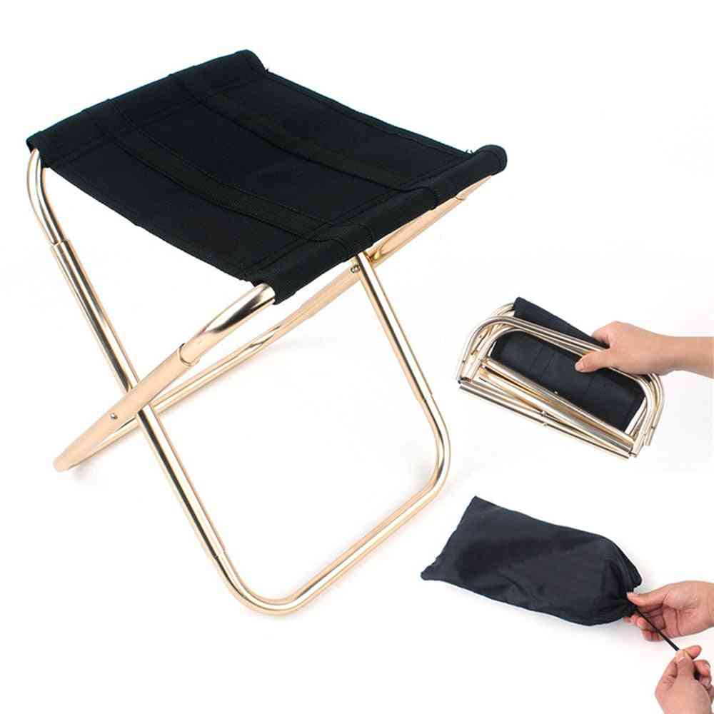 Tragbarer Stuhl zum Angeln im Freien, klappbarer Campinghocker aus Backpacker-Stoff