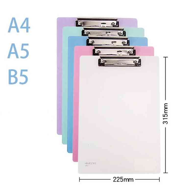 Plastic Clip Board, Portable File Clipboard With Hook -drawing, Writing Pad