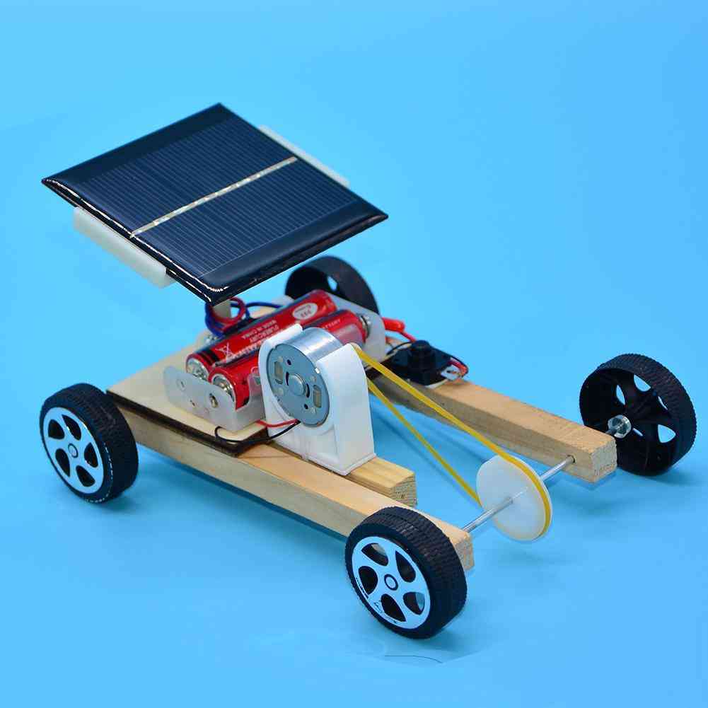 Solar Powered Wooden Pulley Car Toy- Science Project Experiment Model