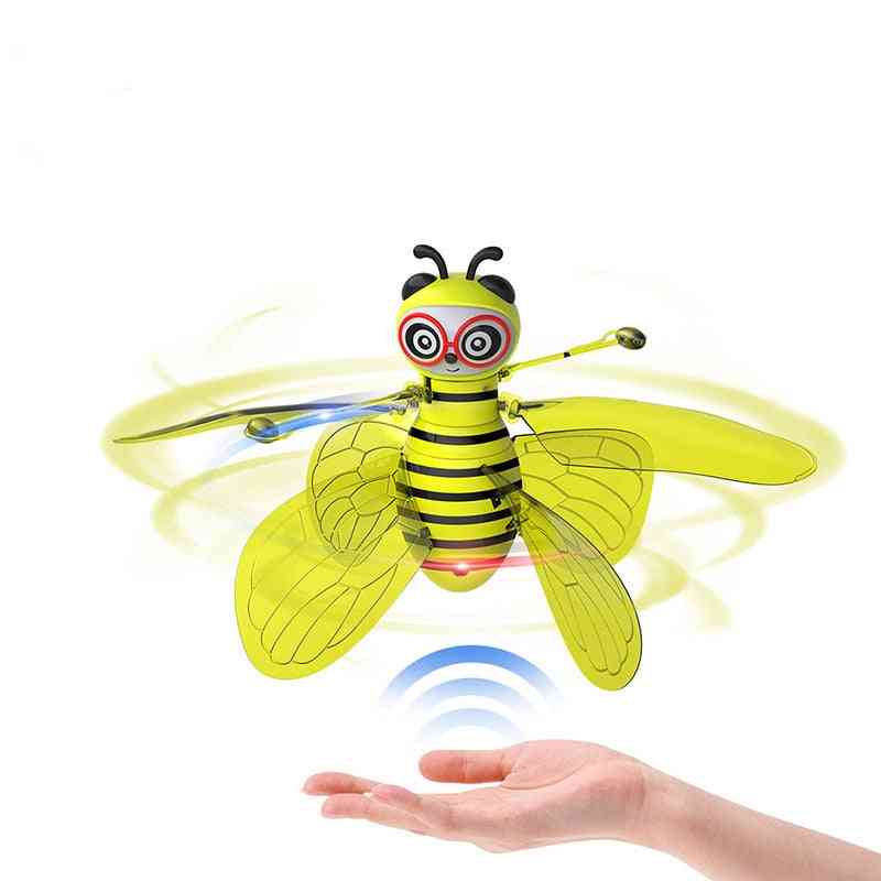 Mini bee drone ufo kaukosäädin lelut, RC eläinlentokoneen lelu lapsille (keltainen)
